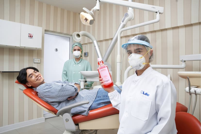 Dentist with patient